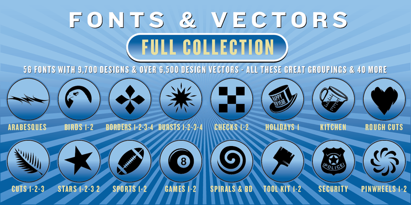 FULL COLLECTION COMBO SET: 56 Fonts & 6,500 Vector Designs - altemusfonts